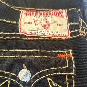 True Religion Joey Super T Row 38 Seat 33  Brown Corduroy Men’s Jeans Size 38-33